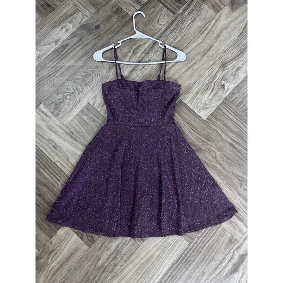 City Triangles Dresses & Skirts - City Triangles Juniors 3 Short Sleeveless Mini Dress   Purple Gown